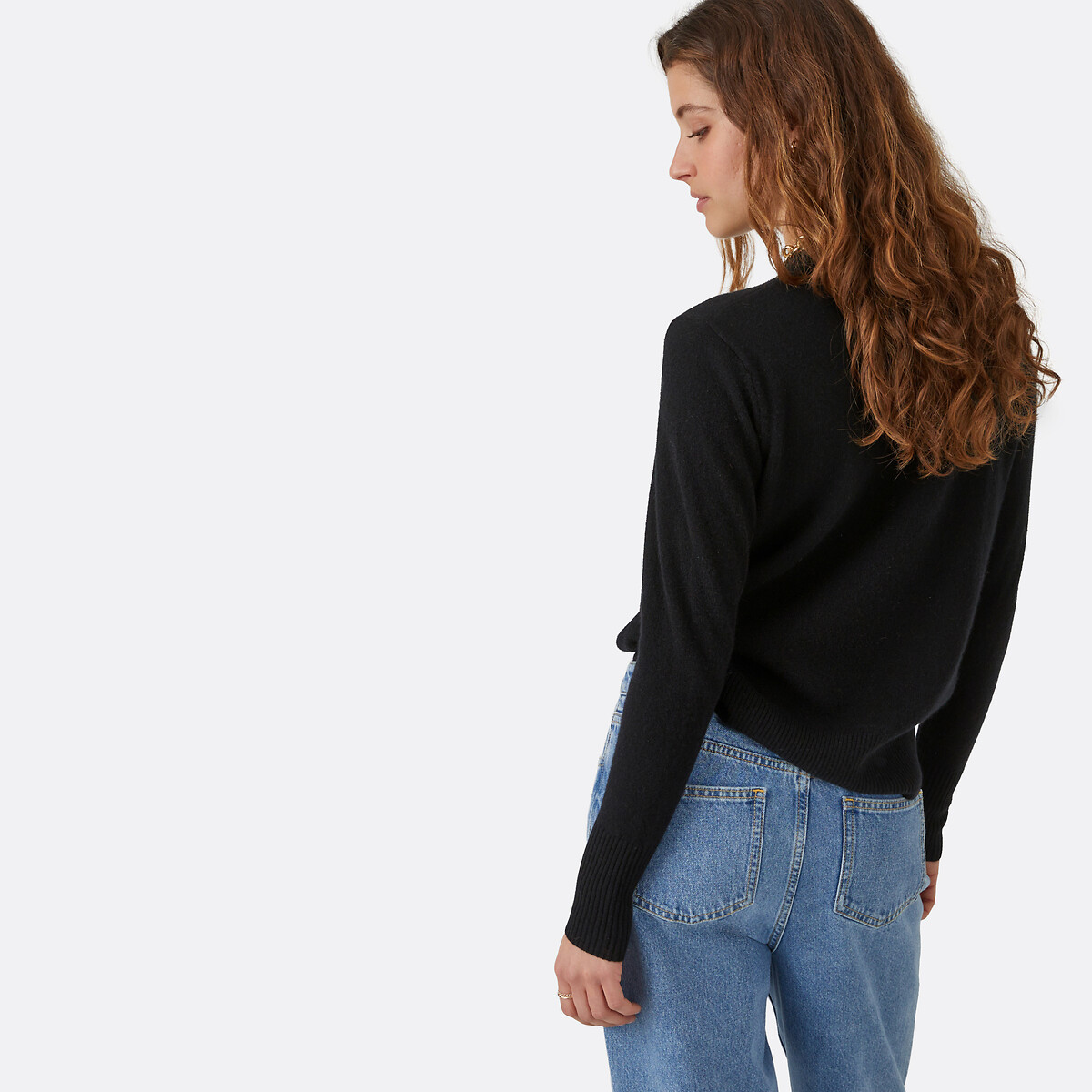 Cashmere Crew Neck Jumper black, LA REDOUTE COLLECTIONS