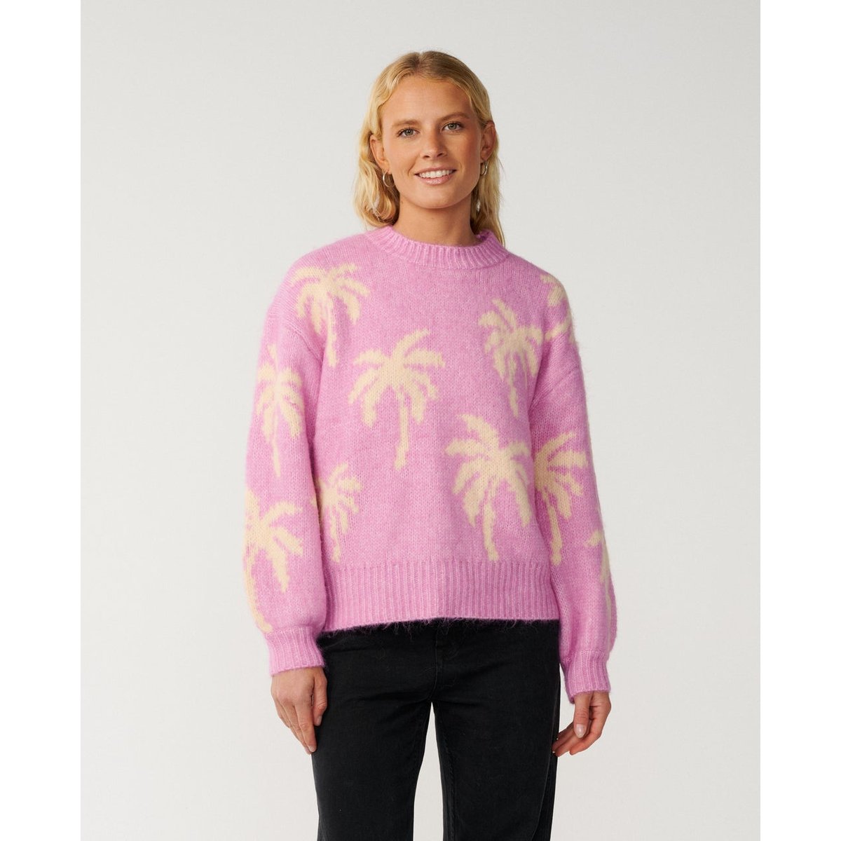 Pull col rond RETRO SWELLPALM Jacquard lilac, RIP CURL