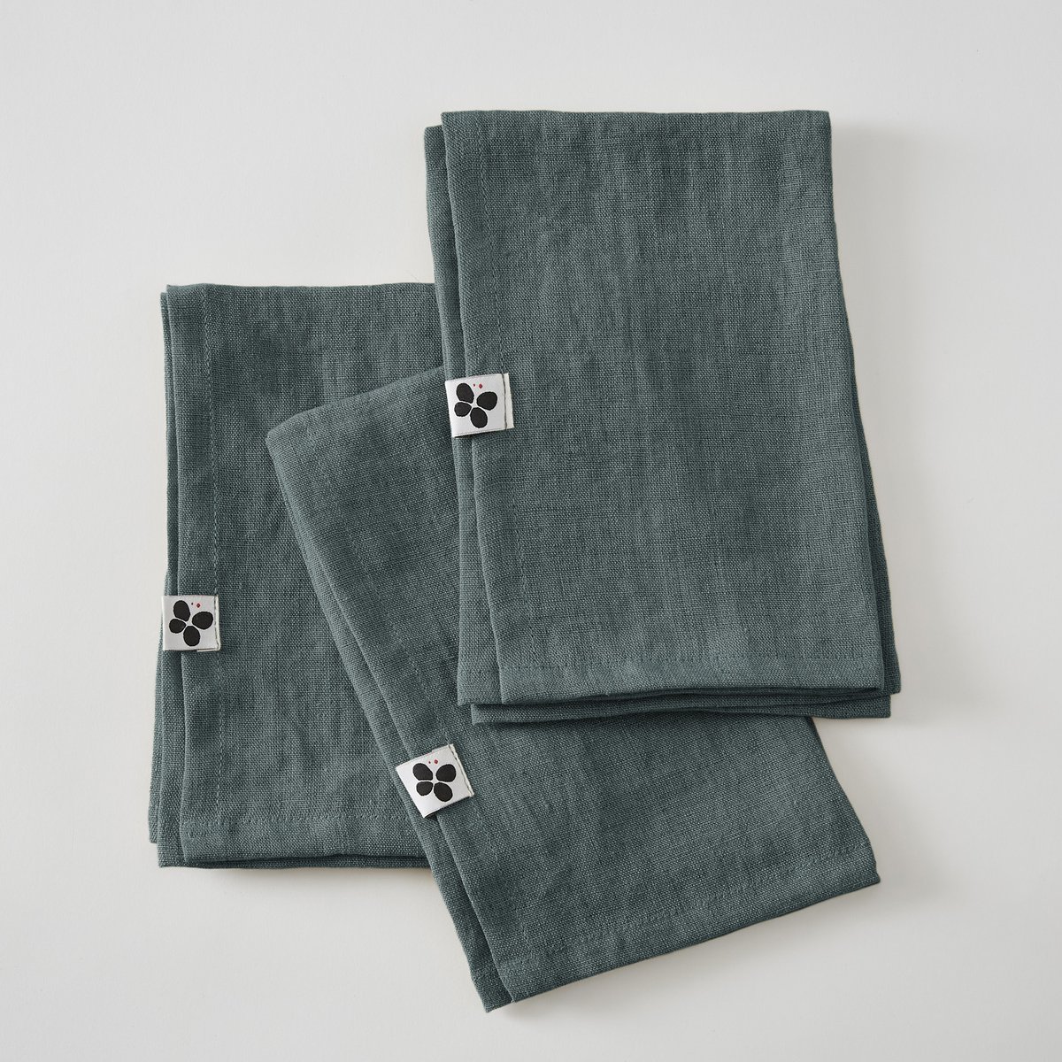 3 Serviettes de table en lin Soline caramel, EDEN