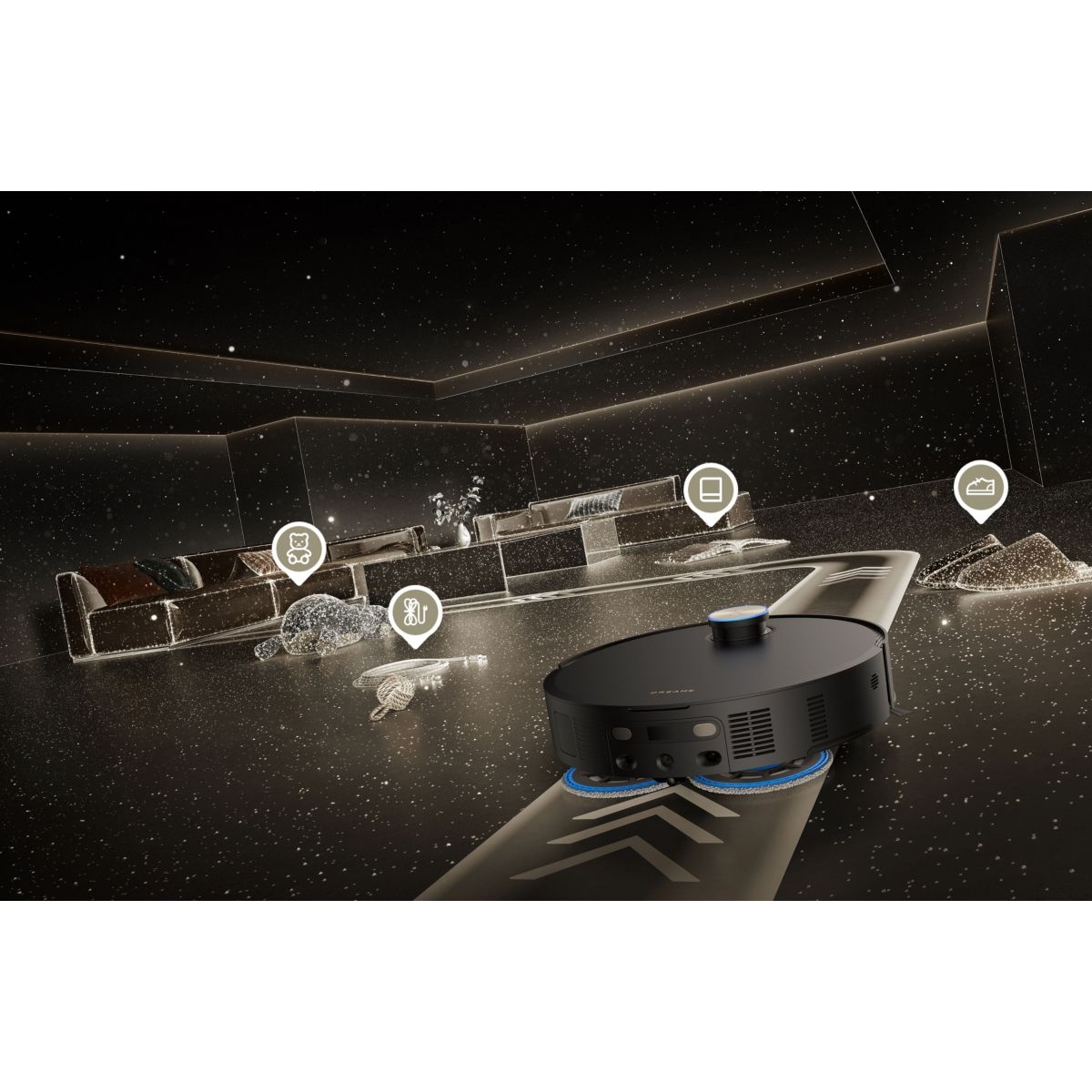 Robot Aspirateur Laveur MatriX10 Ultra noir avec serpillères auto-interchangeables couleur unique, DREAME