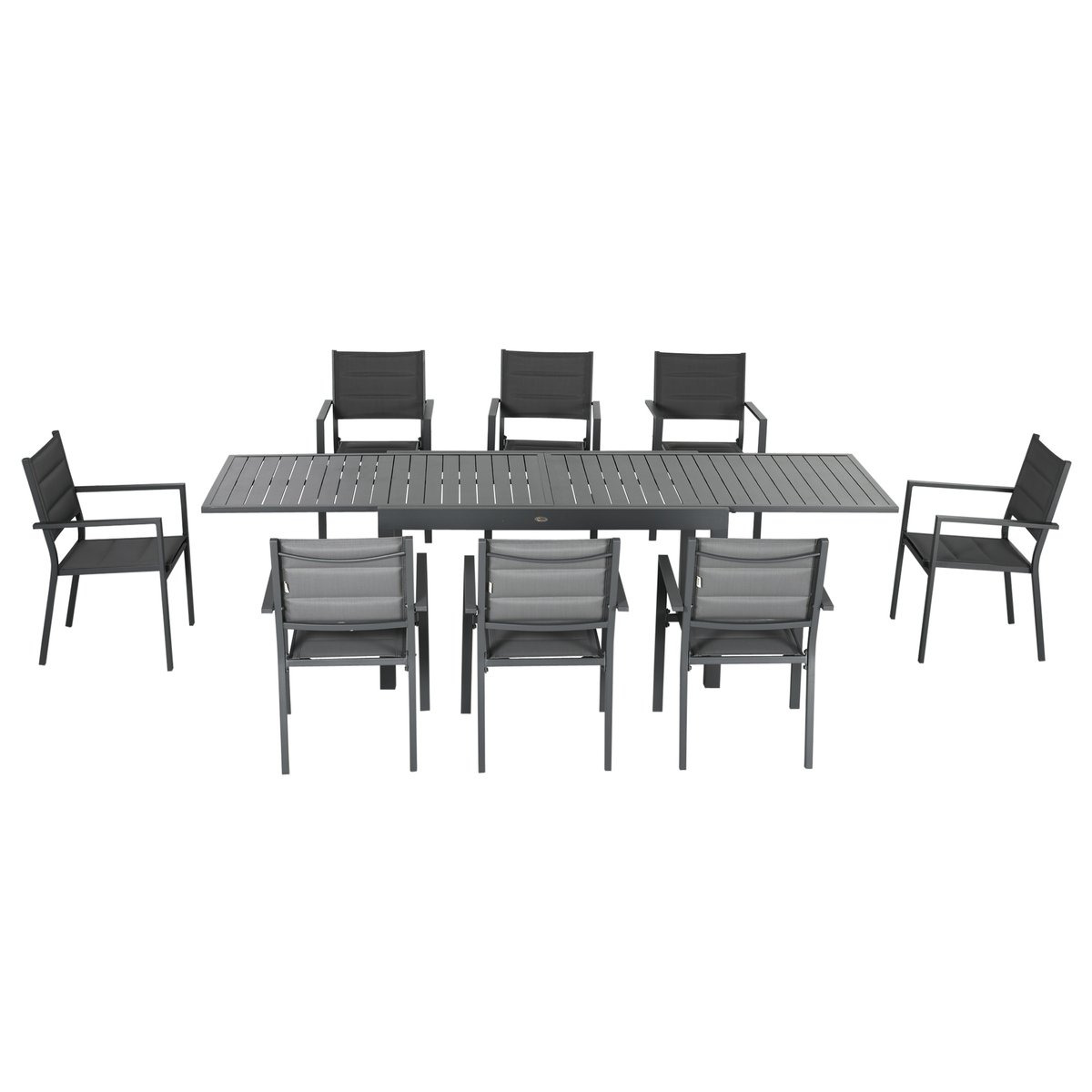 Ensemble de jardin 8 personnes noir, OUTSUNNY