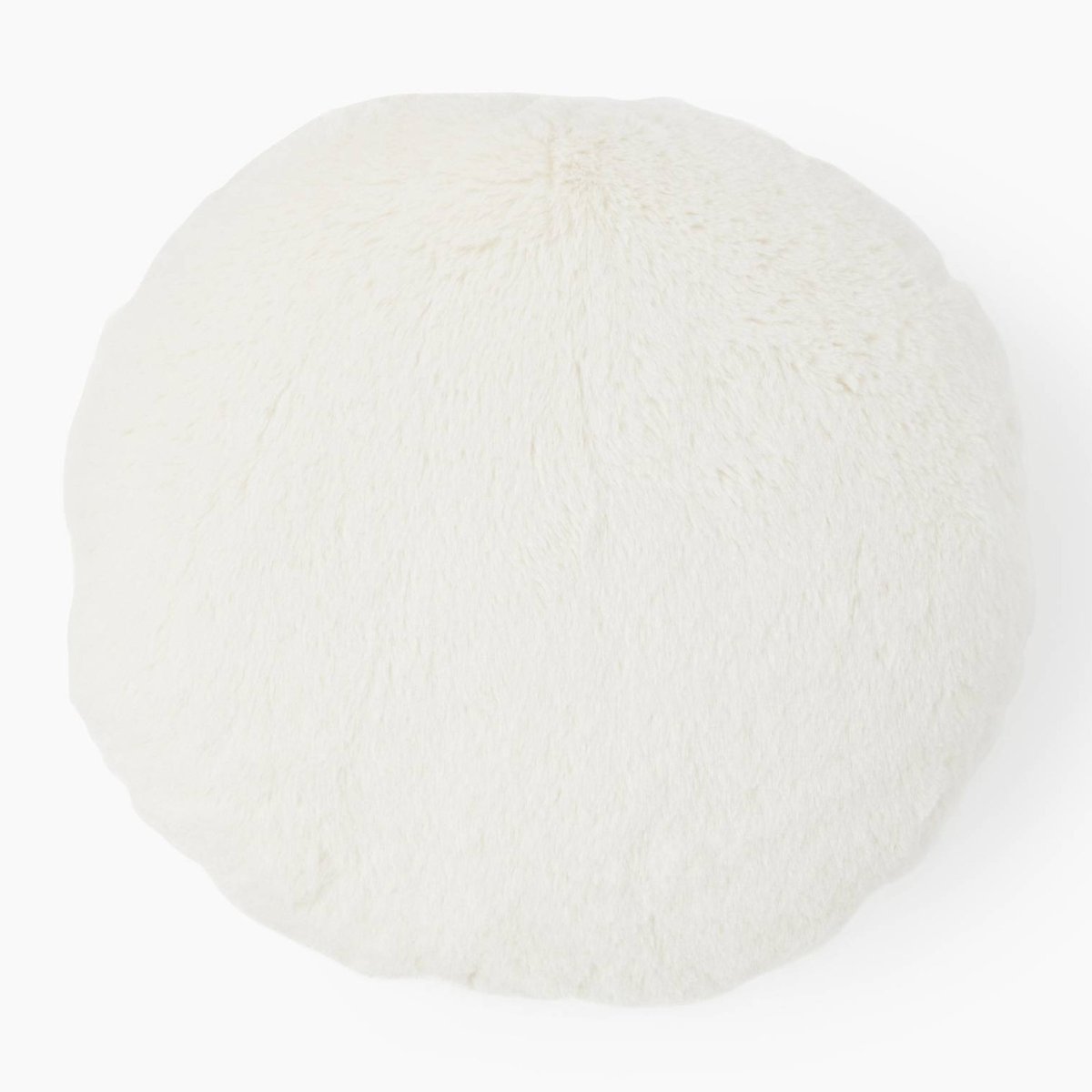 Coussin rond, 40cm de diamètre, 100% polyester recyclé blanc, MONOPRIX