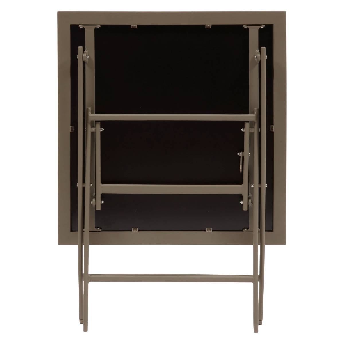 Table de jardin pliable 2 places en aluminium et verre effet bois AZUA cafe, HESPERIDE