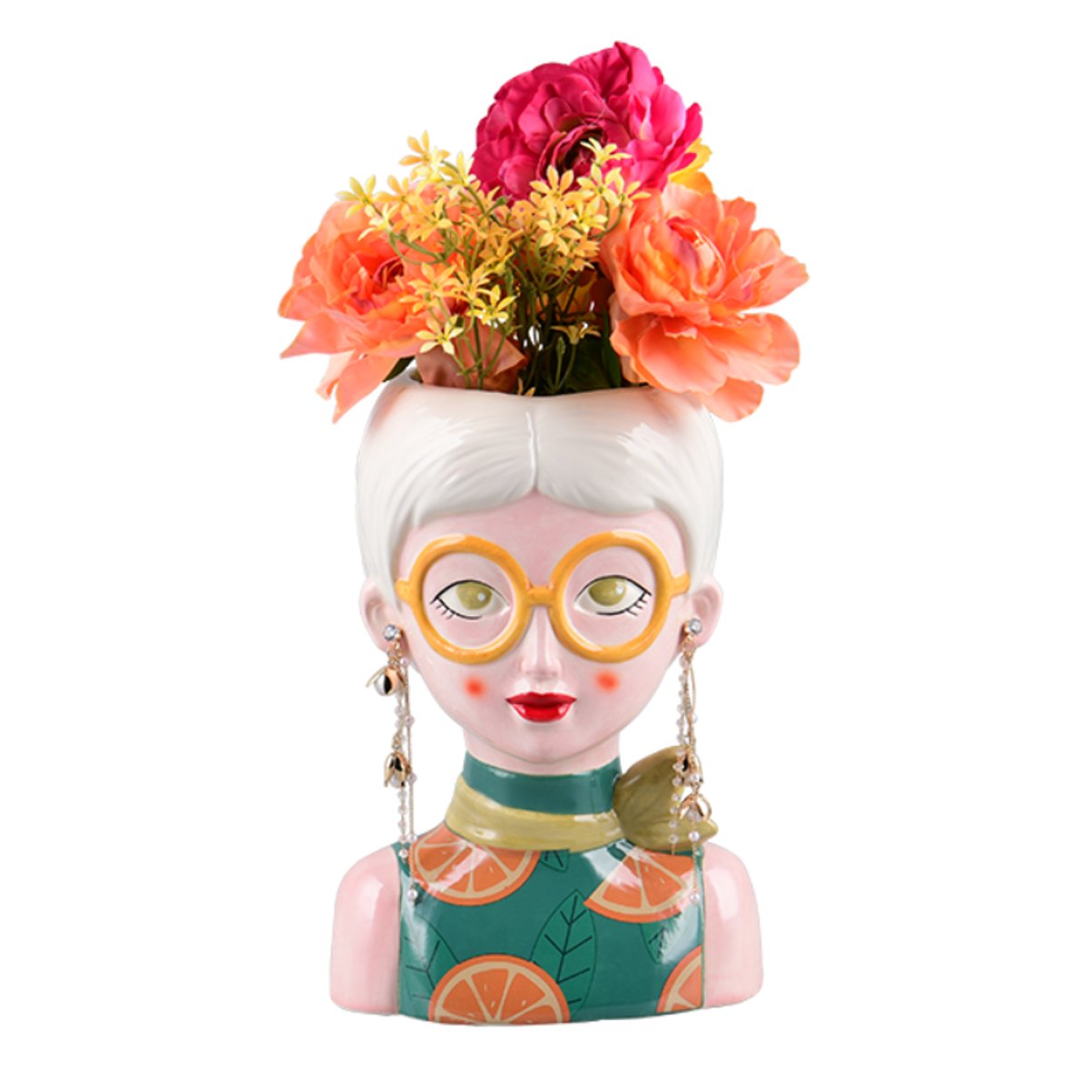 Vase décoratif visage - EDITHA vert, BOITE A DESIGN