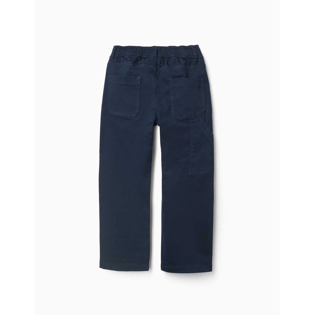 Pantalon de charpentier en sergé avec taille élastiquée bleu foncé, ZIPPY