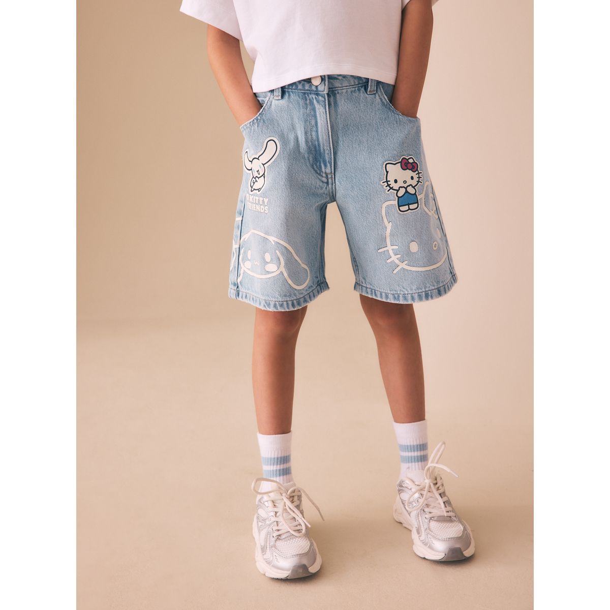 Short denim bleu clair hello kitty, NEXT