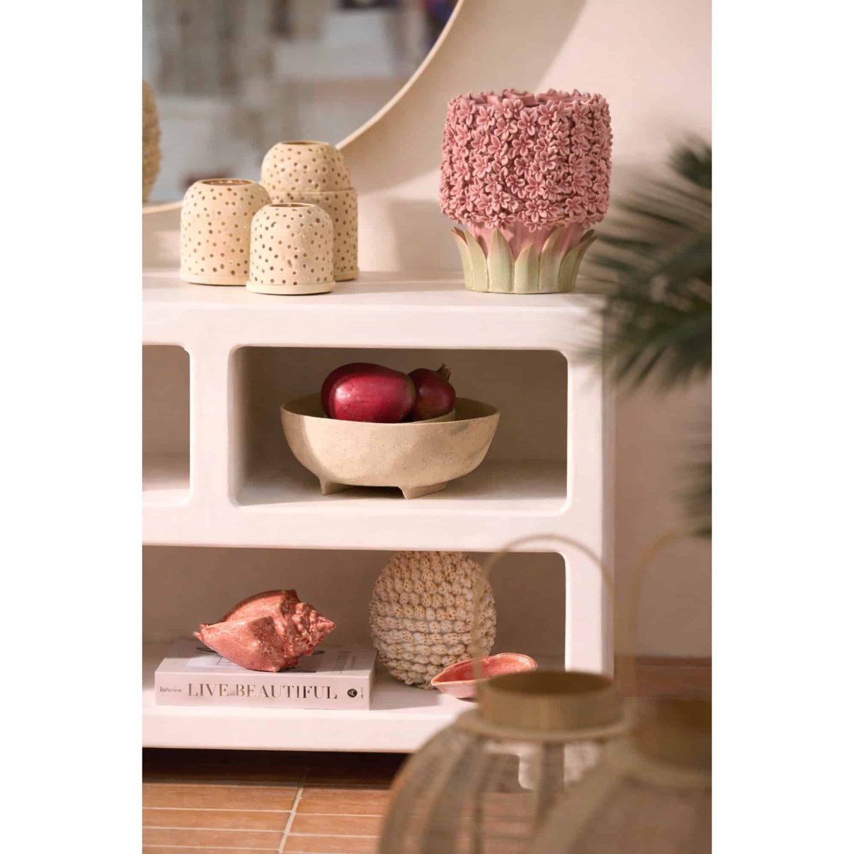Vase Céramique FLOWER rose, LIGHT & LIVING 