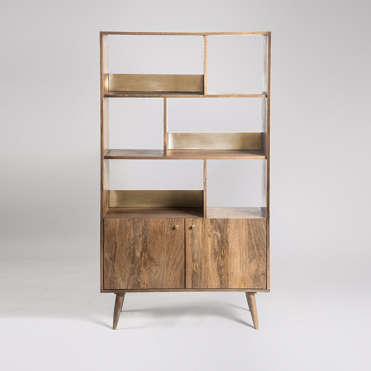 Fresco Mango Wood 2 Door Shelving light wood, SWOON