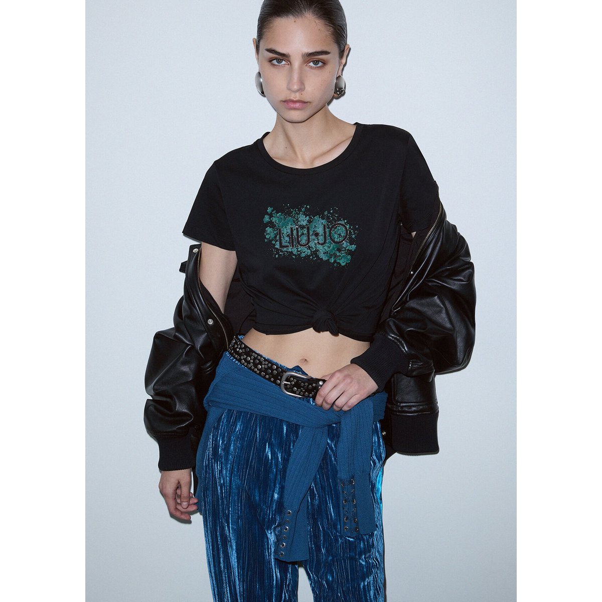 T-shirt avec logo noir, LIU JO