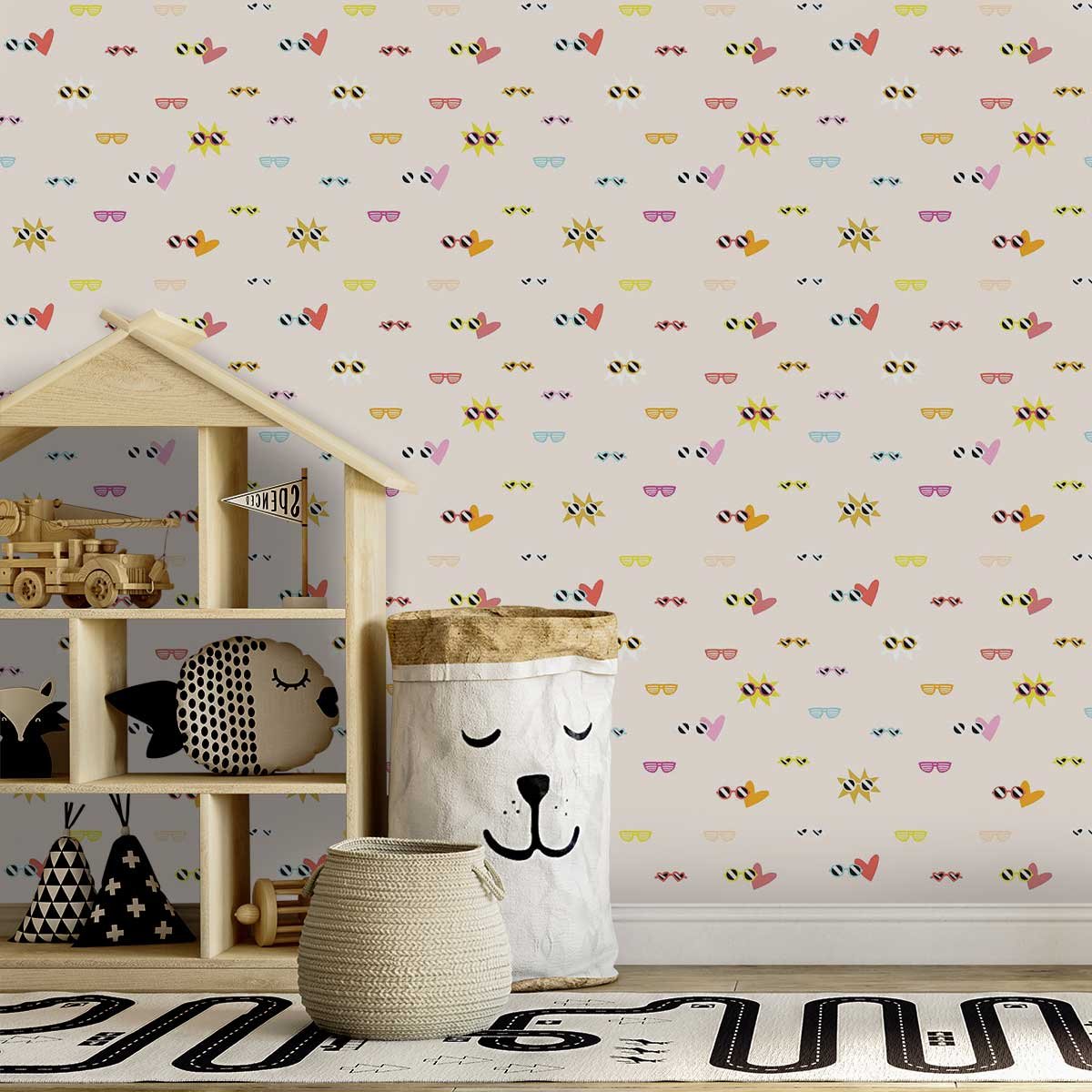 Papier peint lunettes pop intissé, HEXOA
