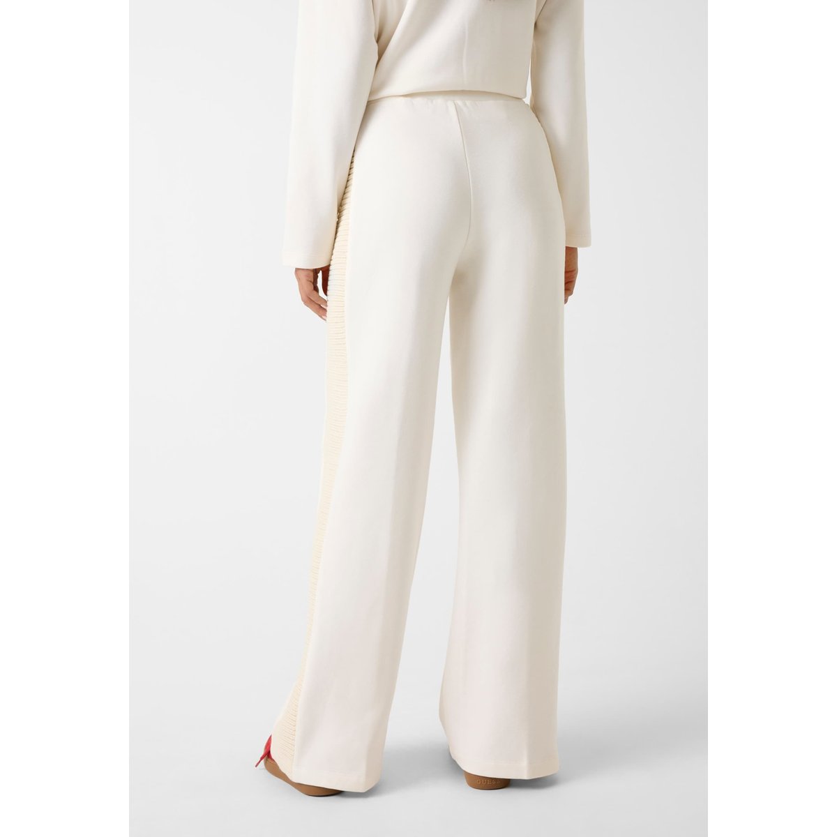 Pantalon Survêtement Palazzo Sequin Jambe Large crème, GUESS