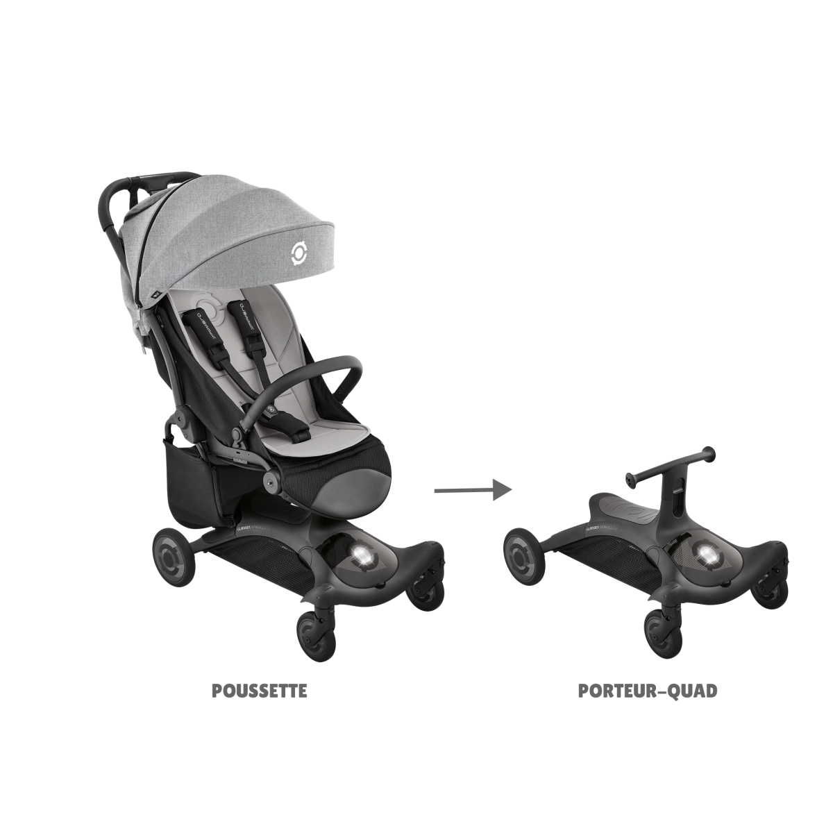 Poussette STROLL•UP 2EN1 gris, GLOBBER