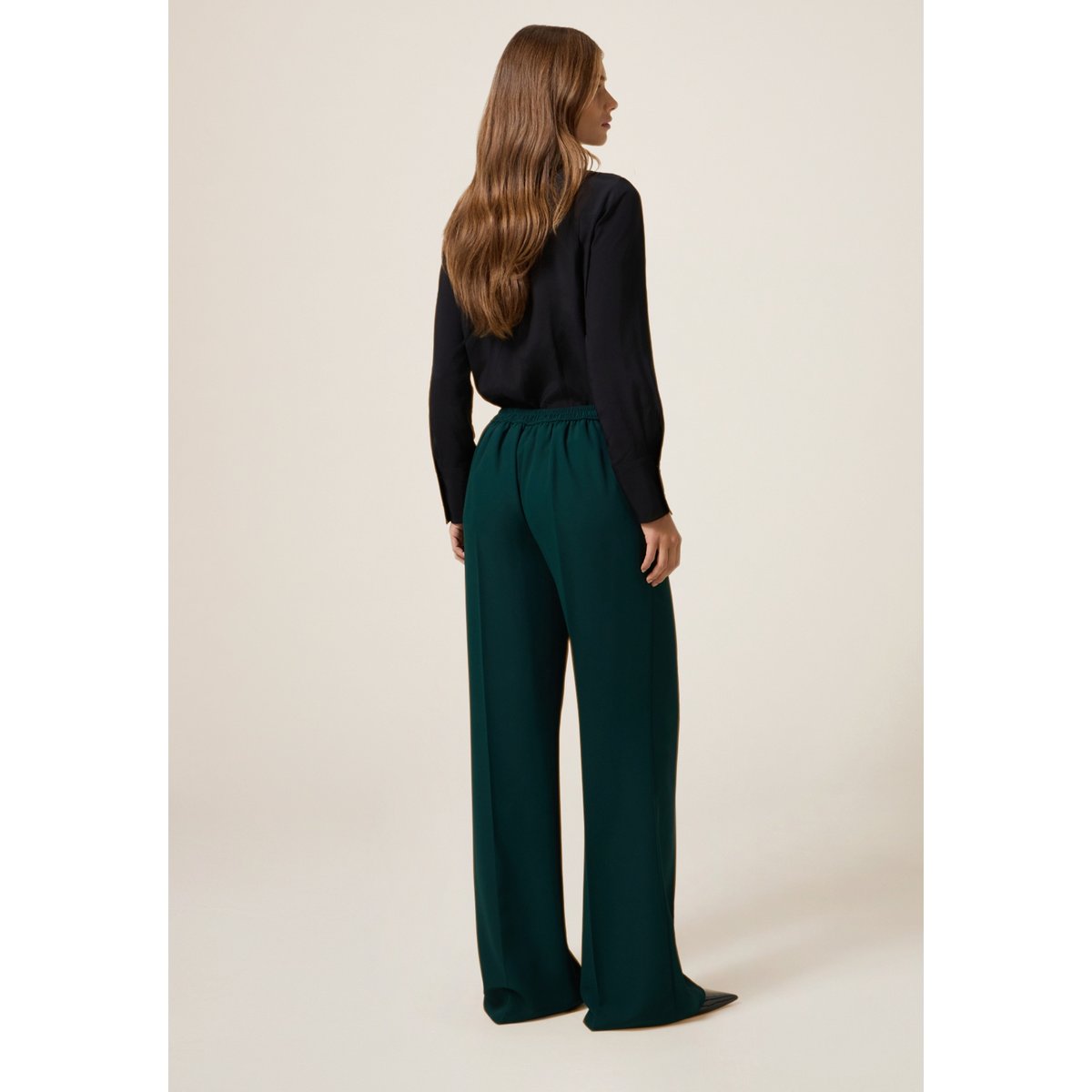 Pantalon palazzo vert, OLTRE