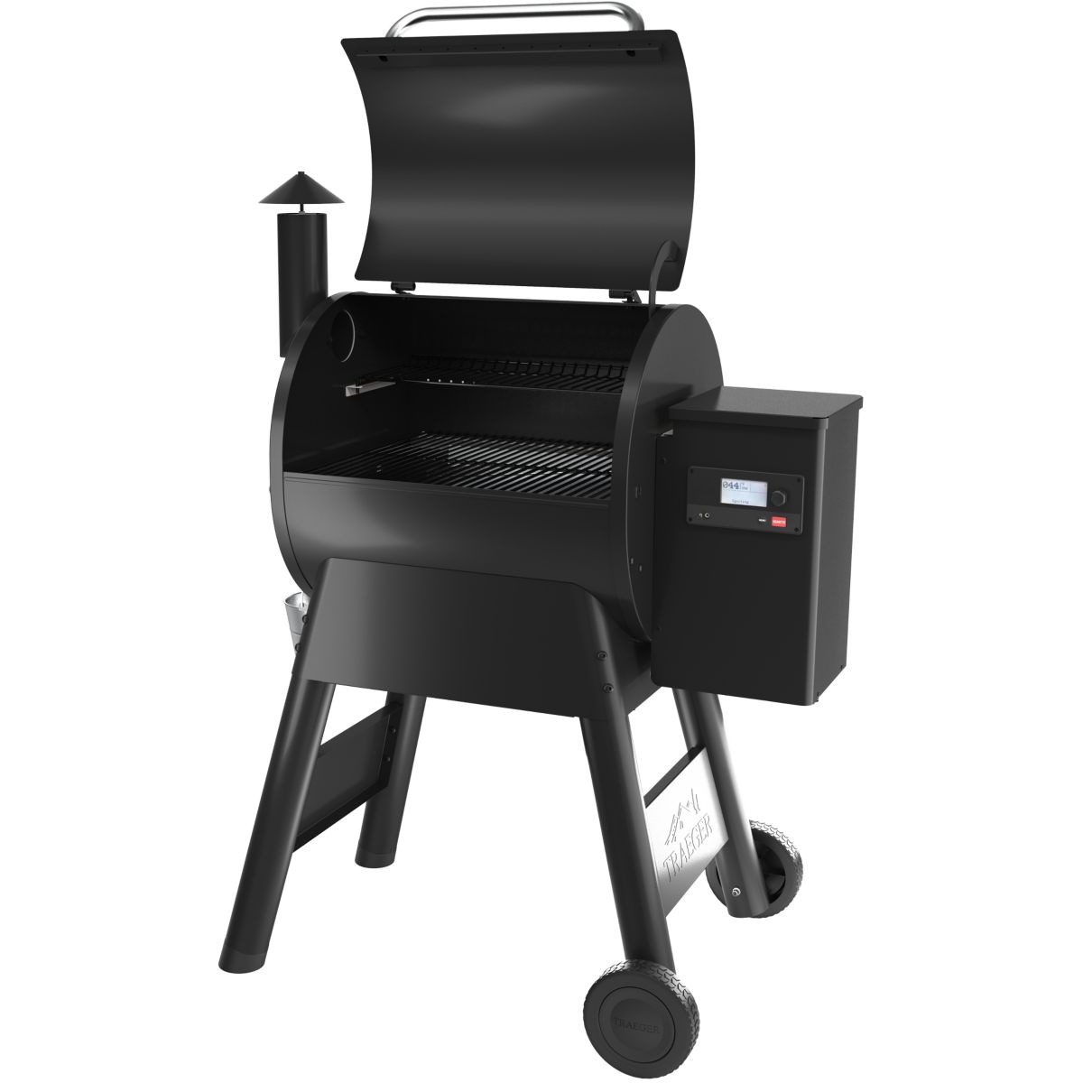 Barbecue pellet Pro 575 noir sur chariot, grille haute 56x18 cm, grille basse 56x48 cm noir, TRAEGER