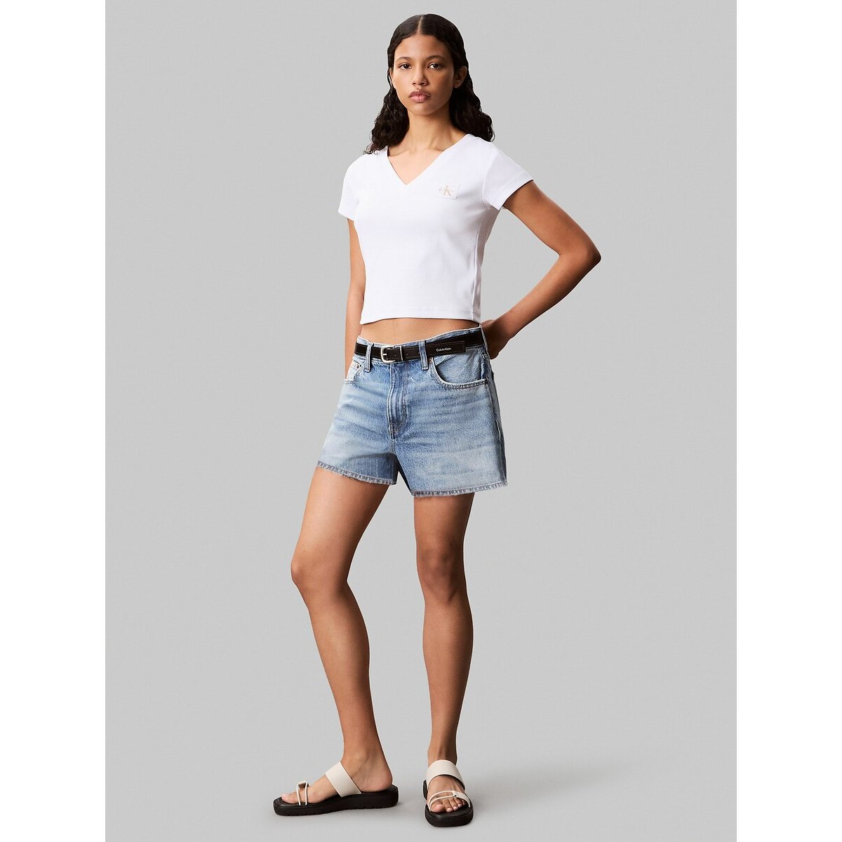 Short Sleeve T-Shirt with V-Neck 90010465, CALVIN KLEIN JEANS
