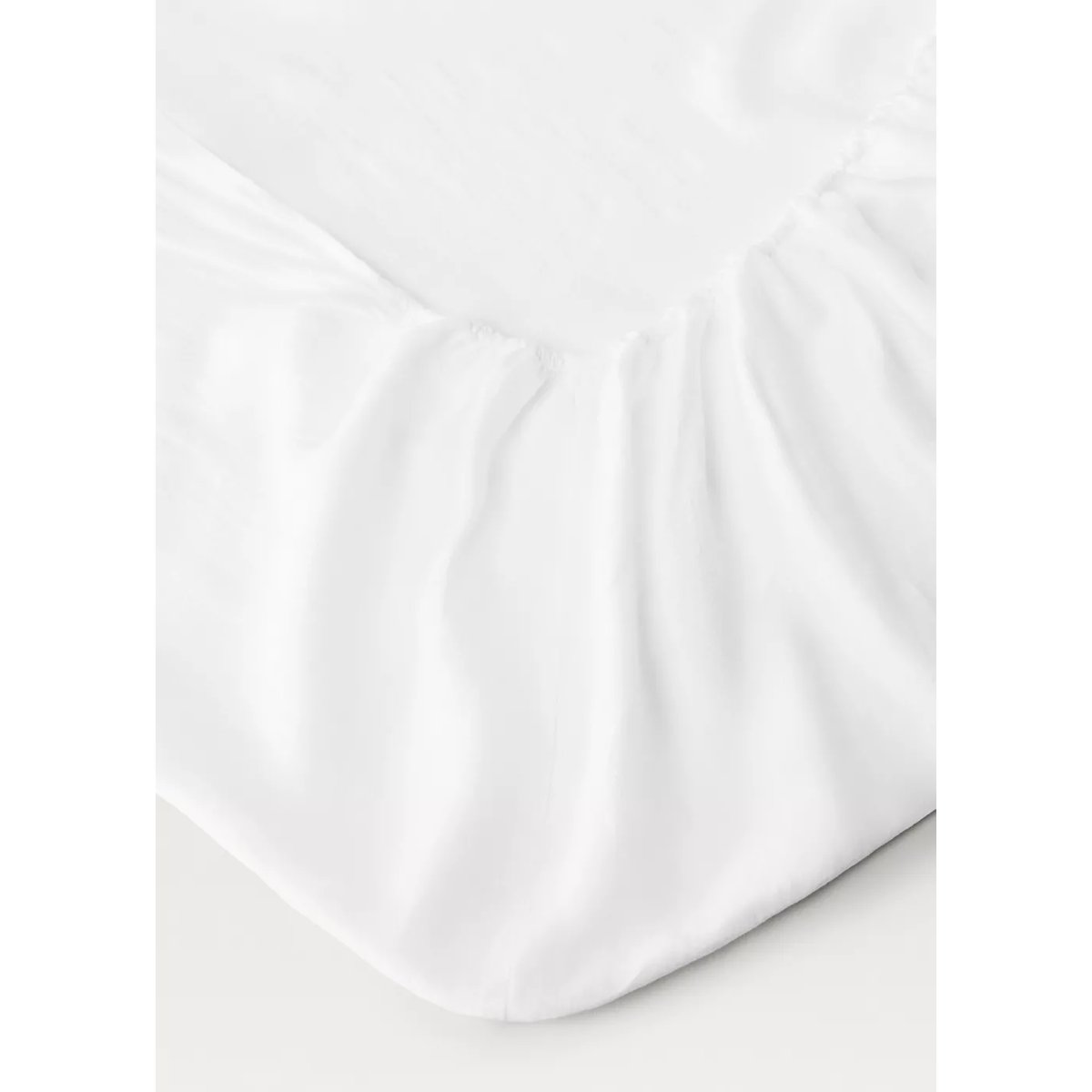 Drap-housse lin lavé lit 135 cm blanc, MANGO HOME