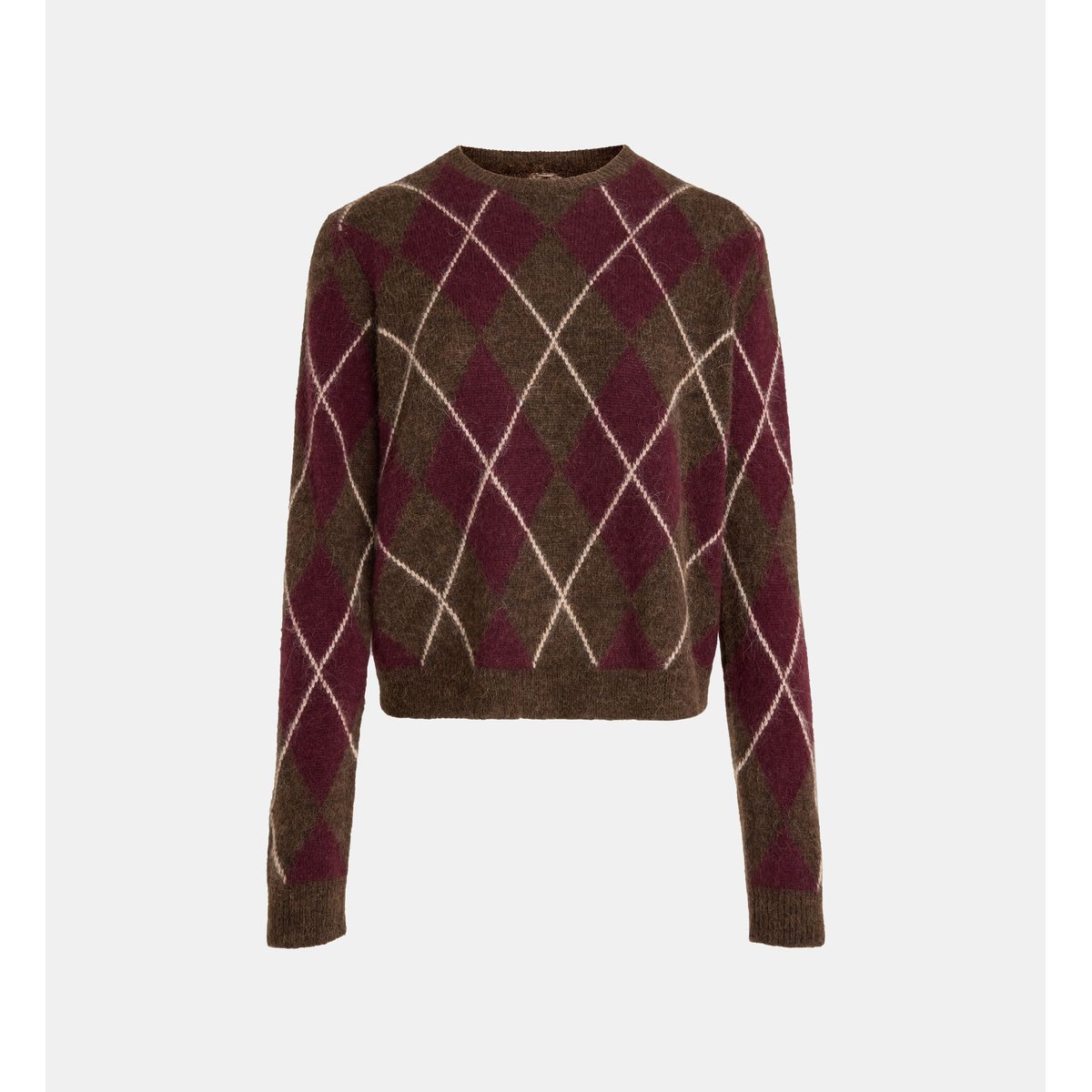 Pull droit rivage burl argyle laine bordeaux, GALERIES LAFAYETTE