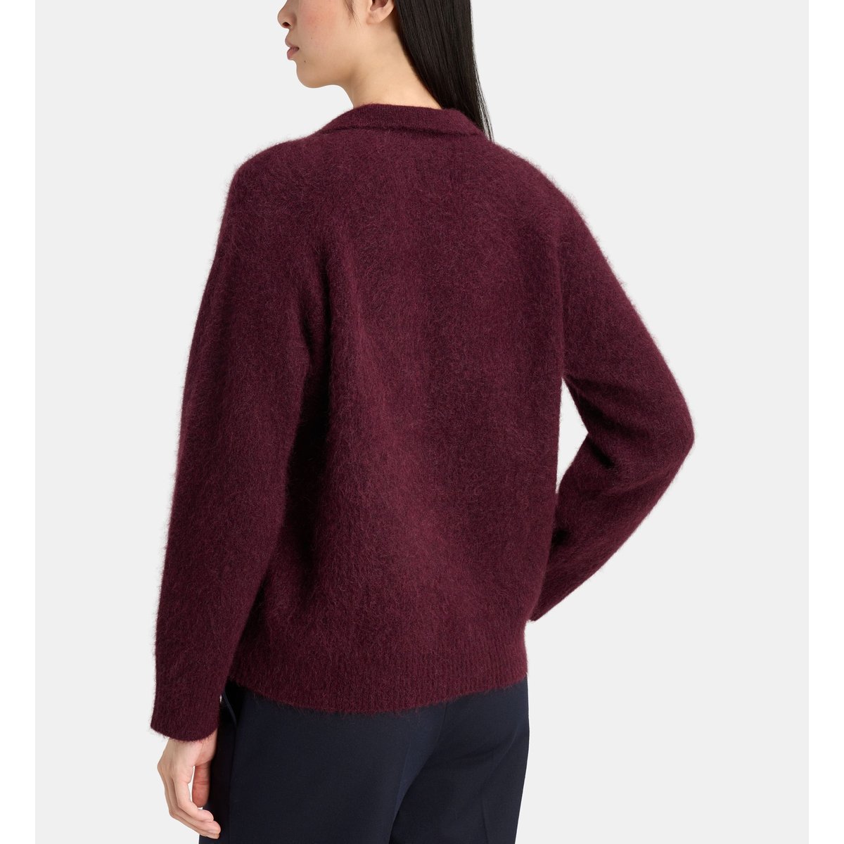 Pull droit orient maille longue soyeuse bordeaux, JODHPUR