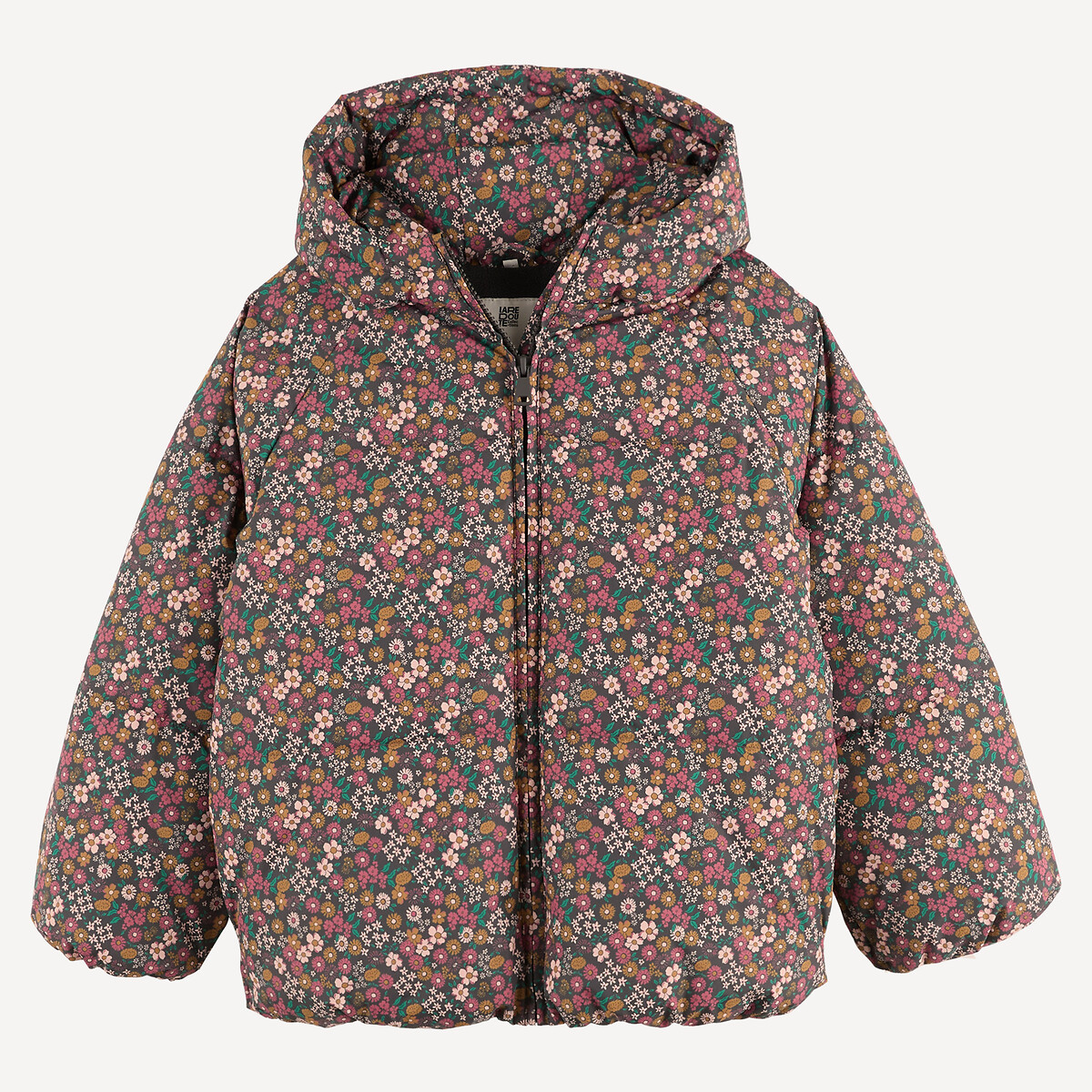 Warme donsjas met kap, met dieren- of bloemenprint bloemenprint, LA REDOUTE COLLECTIONS