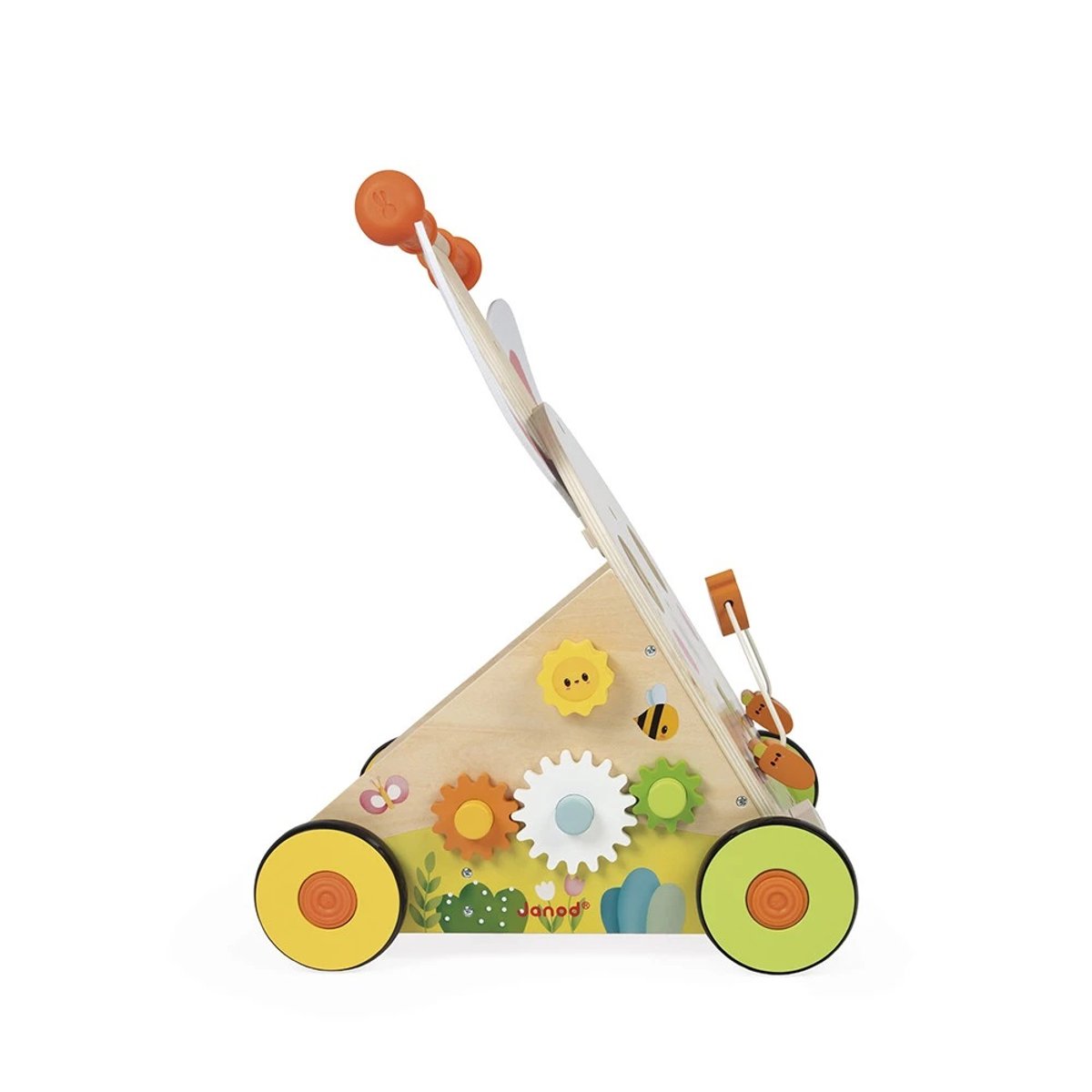 Chariot de marche multi-activités blanc, rose, vert, JANOD