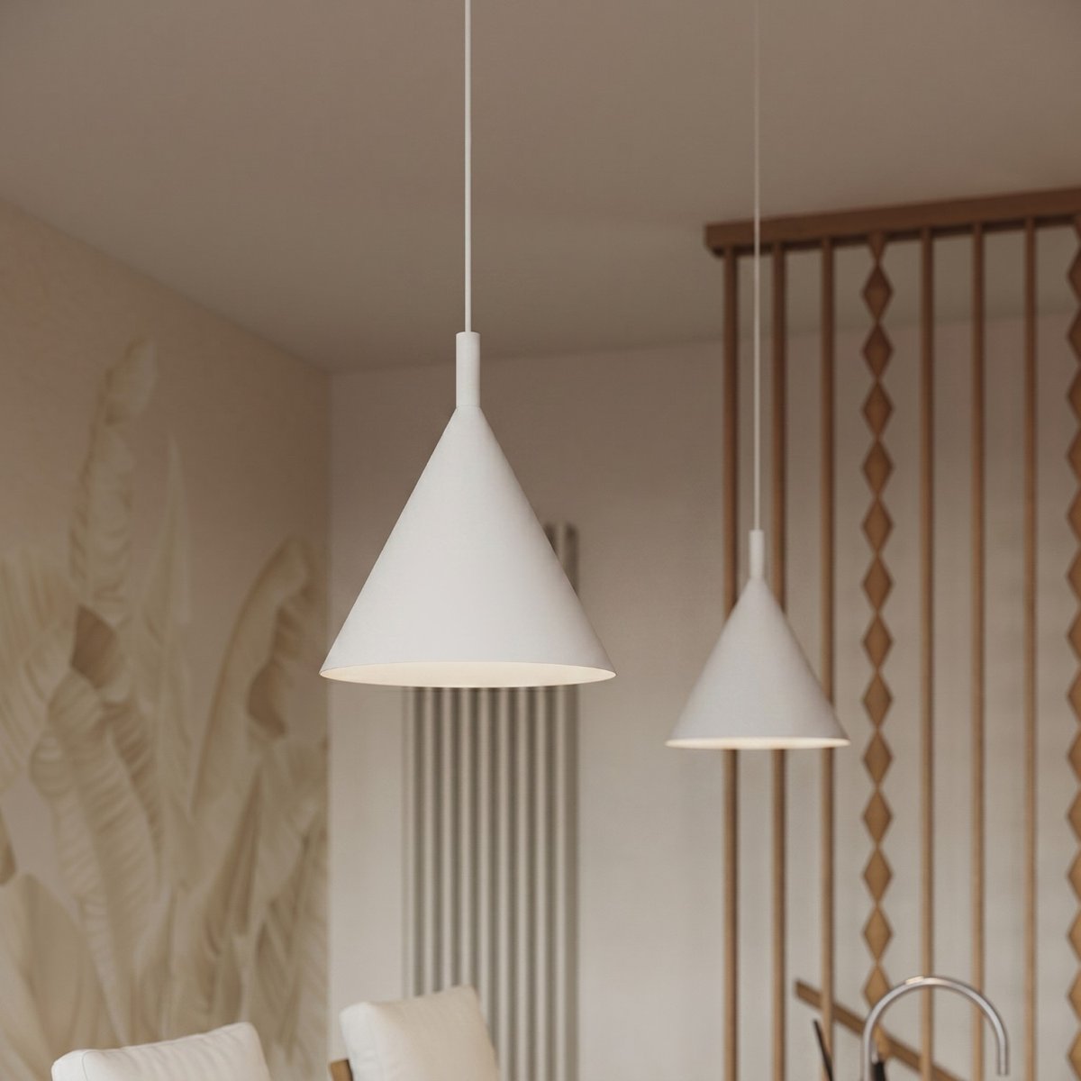 Suspension Acier Blanc E27 1 NOX blanc, EDEN
