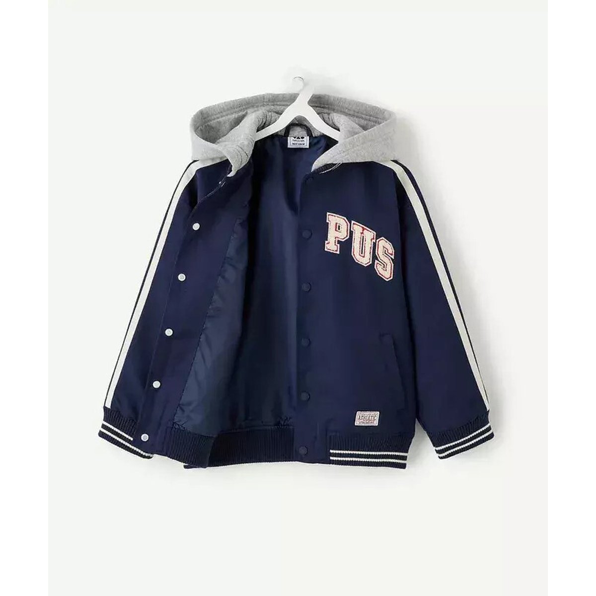 Blouson style Teddy à capuche bleu marine, TAPE A L'OEIL
