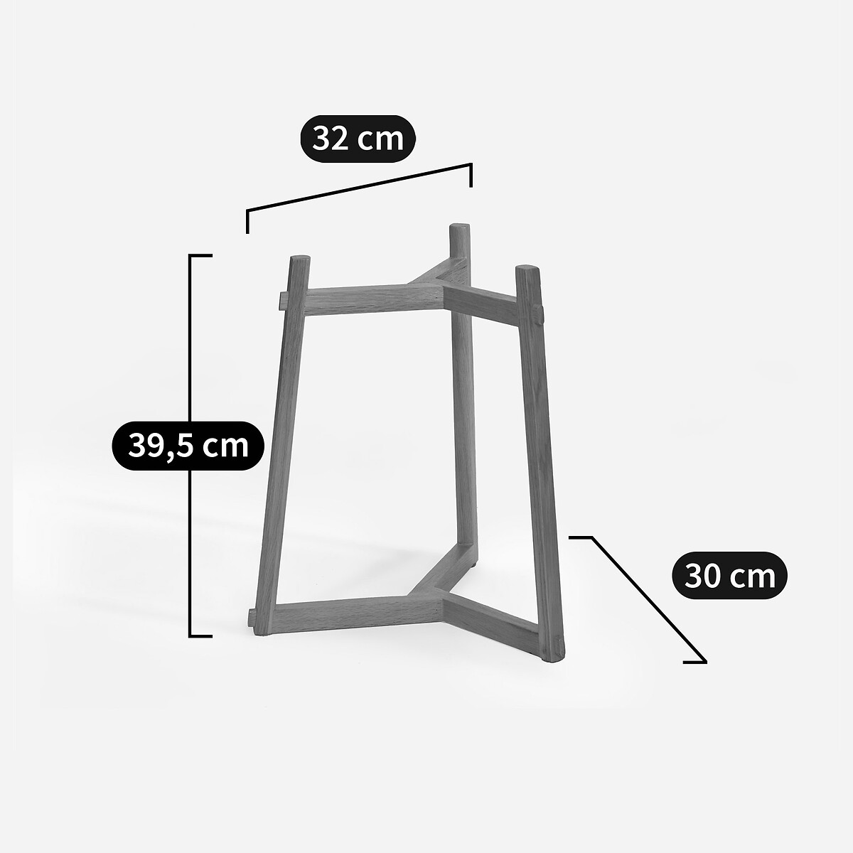 Support en noyer, pour cache-pot Florian, hauteur 23 et 33 cm, FLORIANE noyer, AM.PM