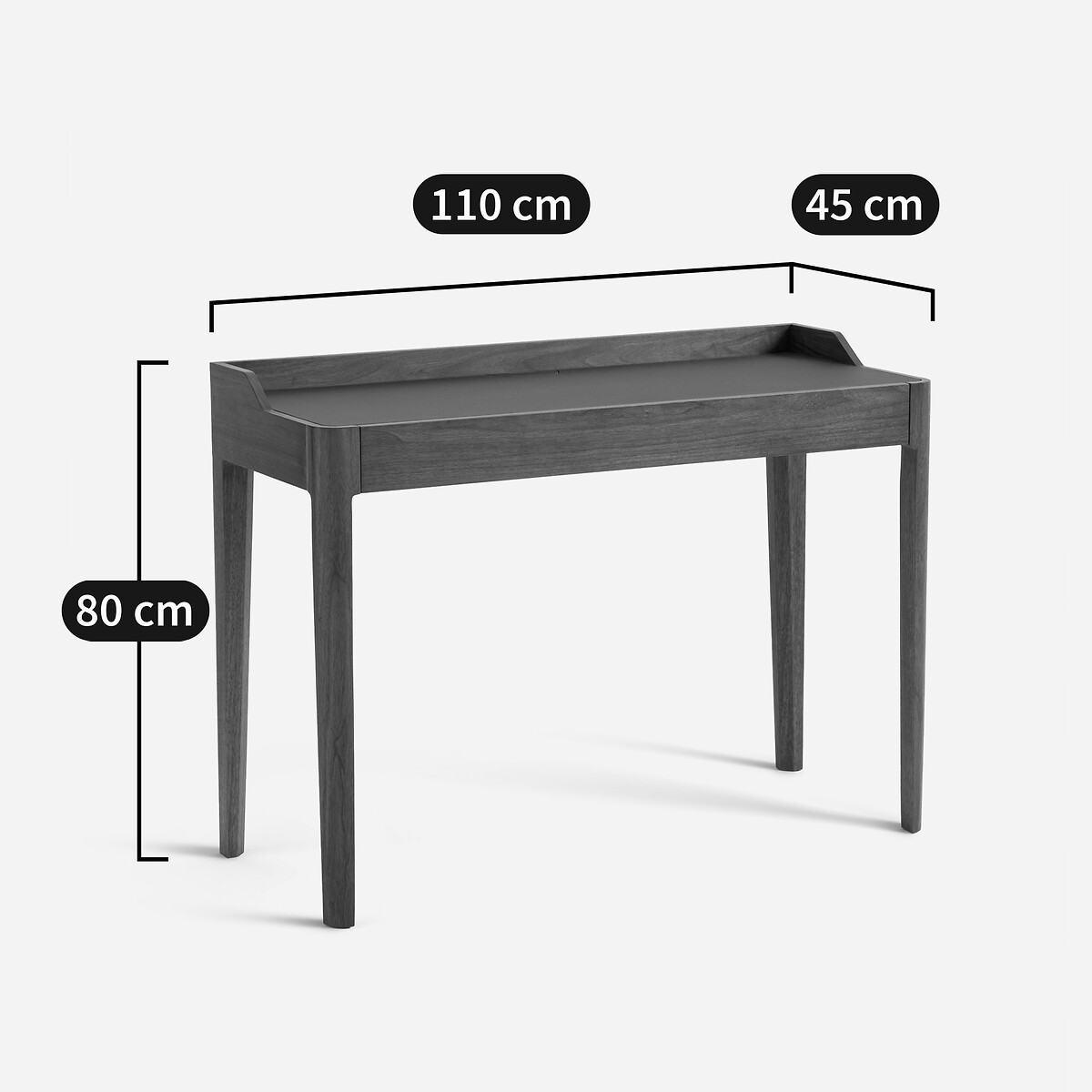 Bureau plaqué noyer et cuir, JUNIUS noyer, EMMANUEL GALLINA X AM.PM