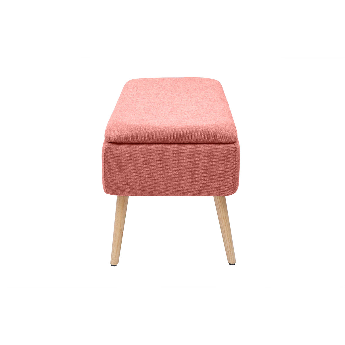 Banc coffre L120 cm pieds bois clair LARS terra cotta, MILIBOO