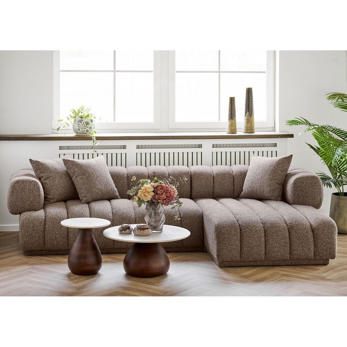 Table d'appoint plateau en marbre - HEIDE blanc, HOUSE NORDIC