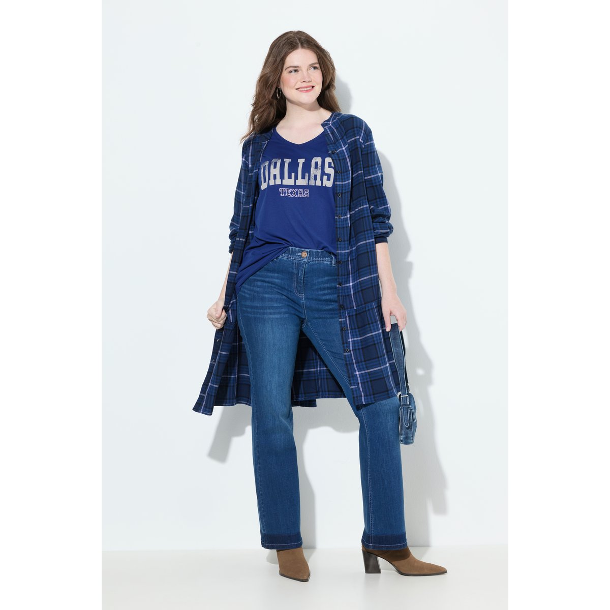 Jean Bootcut Sarah, en denim stretch bleu jean, ULLA POPKEN