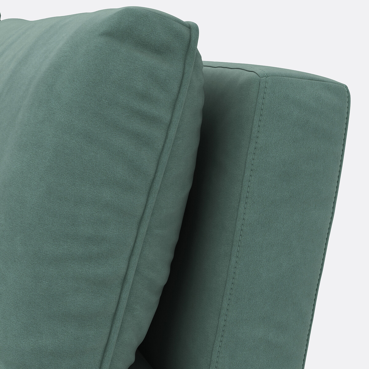 Divano angolare XXL in velluto, Topim blu celadon, LA REDOUTE INTERIEURS
