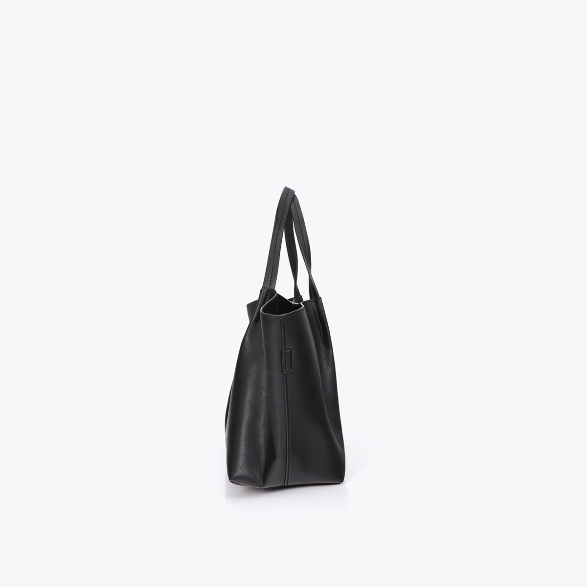 Sac à main à logo métallique noir, LOLA CASADEMUNT