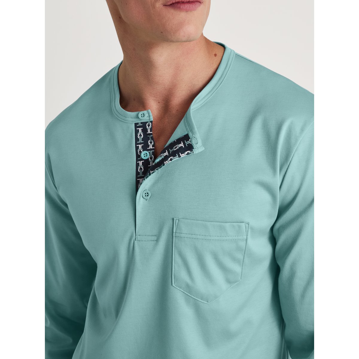 Pyjama manches longues Coton RELAX SELECTED bleulily, CALIDA
