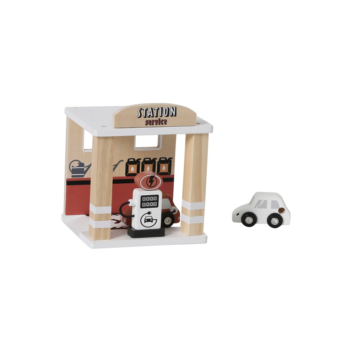 Garage station + service en bois multicolore, VERTBAUDET