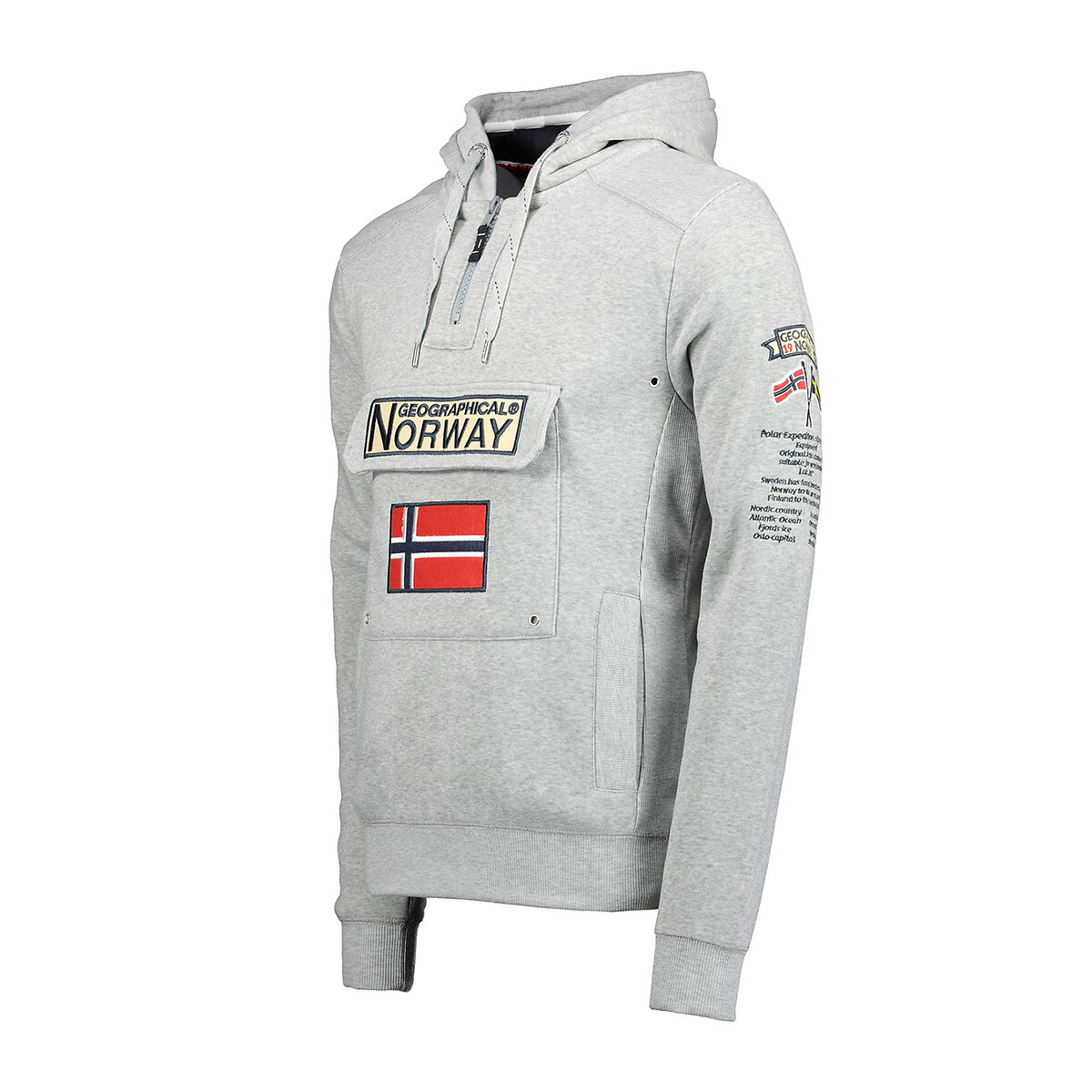 Sweat à capuche Gymclass gris chiné, GEOGRAPHICAL NORWAY