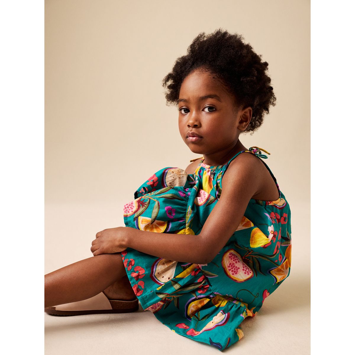 Robe à manches évasées vert tropical, NEXT