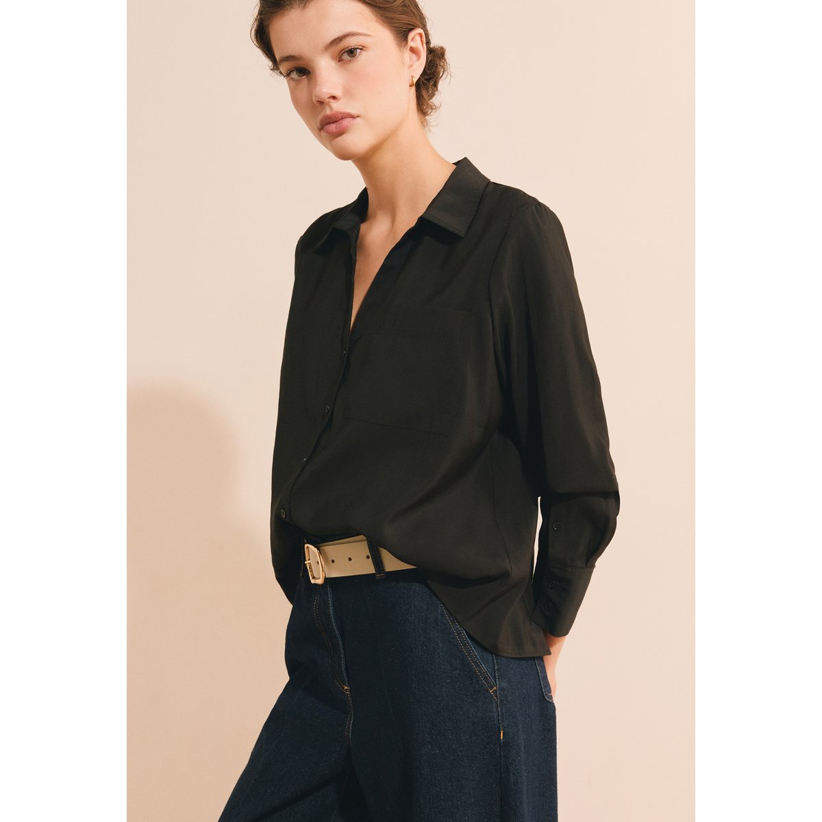 Chemise manches longues EDITY noir, ETAM