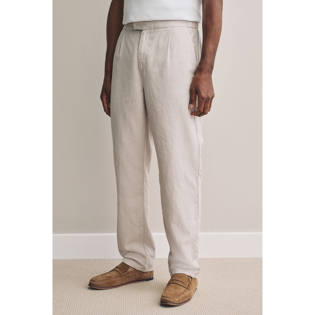 Pantalon doux contenant du lin gris clair, NEXT