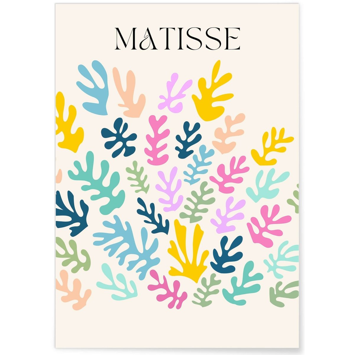 Affiche Matisse 'Jardin Abstrait' – Explosion de couleurs blanc, L'AFFICHERIE