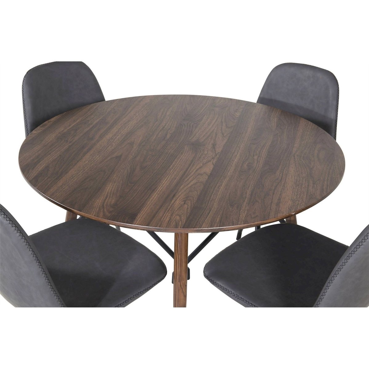 Table ronde métal collection PLAZA noyer, RECOLLECTION