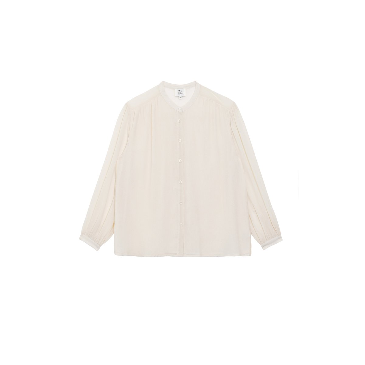 Blouse manches longues col rond uni BRINDO 11-ecru, LA PETITE ETOILE