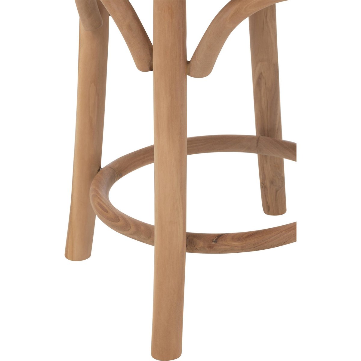 Tabouret rond en bois de teck teck naturel clair, RECOLLECTION