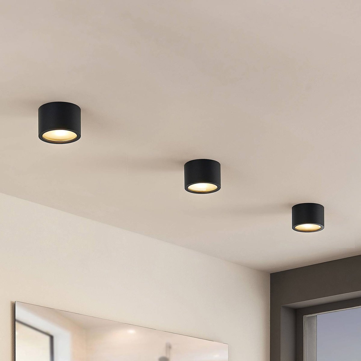Downlights en aluminium moderne, Nieva noir (ral 9004), ARCCHIO