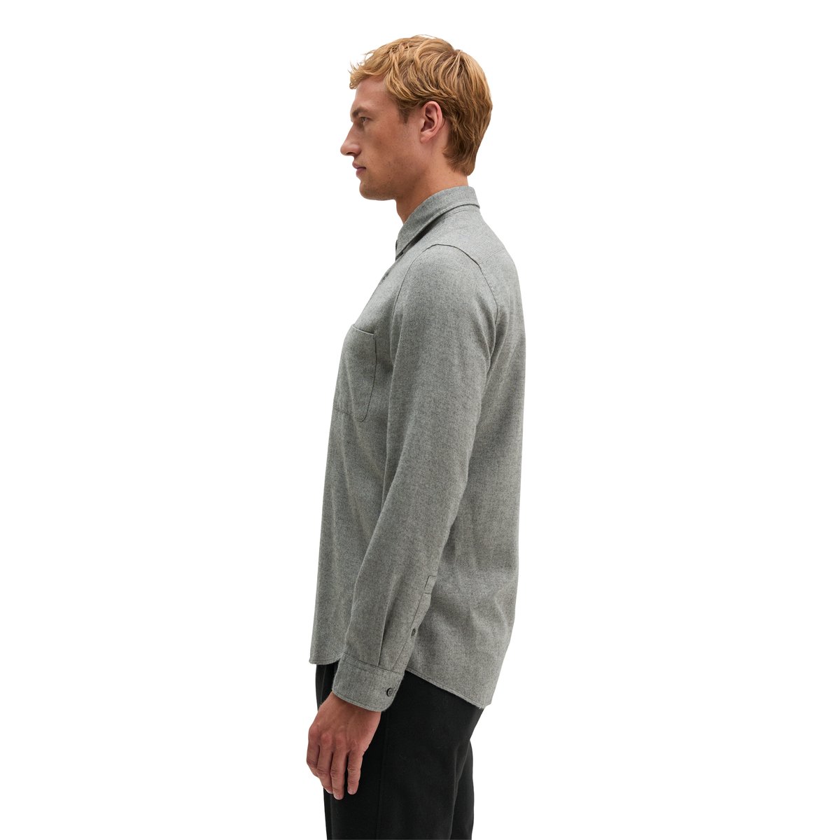 Chemise en flanelle, coupe ajustée en un mélange doux de coton bio et de lyocell gris, MARC O'POLO