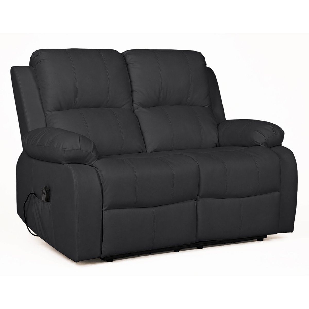Canapé relax électrique en simili 2 places, ARMAND noir, BEST MOBILIER