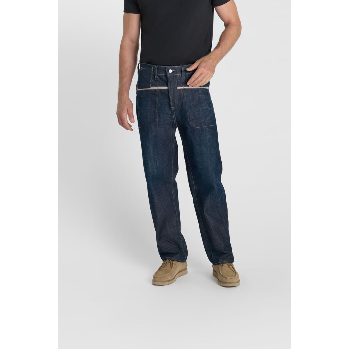 Jeans loose, large loose, longueur 34 blue, LE TEMPS DES CERISES