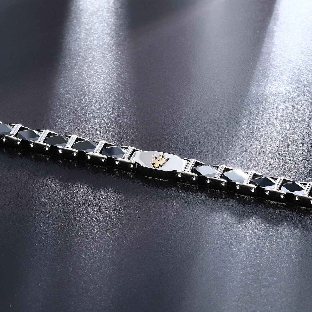 Bracelet CERAMIC black,stainless steel,yellow gold, MASERATI