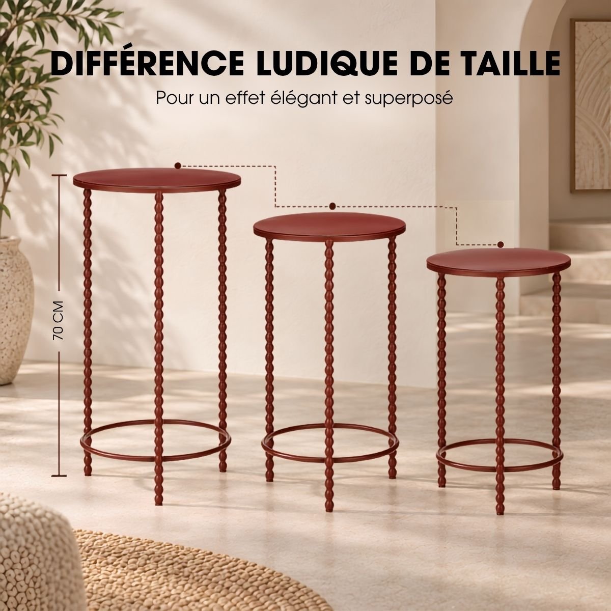 Table d’appoint MADY brun, MICA DECORATIONS