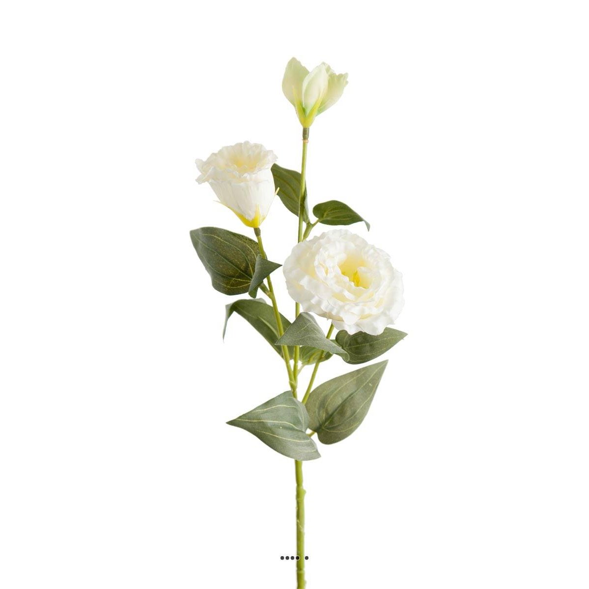 Lisianthus artificiel en tige H70cm D18cm 3 f crème, ARTIFICIELLES